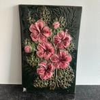 Grote Jie tegel roze bloemen, Antiek en Kunst, Antiek | Wandborden en Tegels, Ophalen of Verzenden