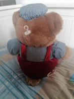 Leuke Teddybeer met Blauwe Pet & Rode Tuinbroek, Ophalen of Verzenden, Zo goed als nieuw, Beer