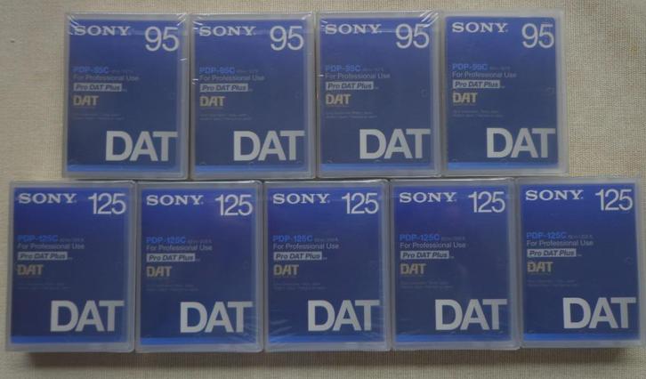 Sony DAT tapes 95 en 125 minuten, Cd's en Dvd's, Cassettebandjes, Nieuw in verpakking, Origineel, Overige genres, 2 t/m 25 bandjes