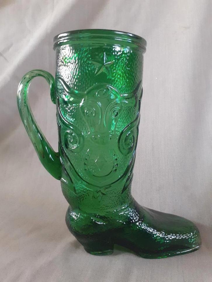 Retro, vintage Groen glazen bierpul, laars, Antiek en Kunst, Curiosa en Brocante, Ophalen of Verzenden