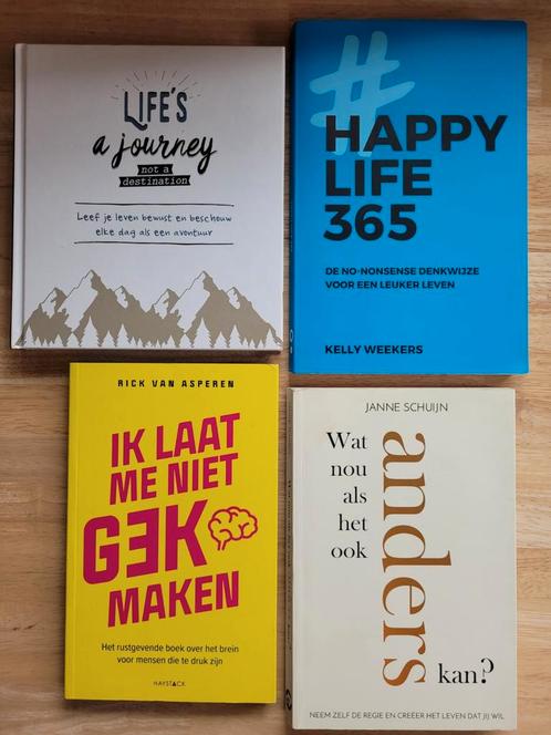 4x boeken over persoonlijke groei, mindset en geluk, Boeken, Advies, Hulp en Training, Zo goed als nieuw, Ophalen of Verzenden