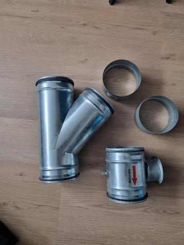 Spiraalbuis 125 cm 2x steekverbinding, airflow stop, y split beschikbaar voor biedingen