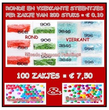 Diamond Painting STEENTJES / 100 zakjes=€ 7.50