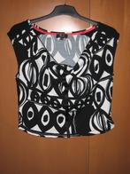 Speels zwart-wit topje watervalhalslijn RO-ZU 40-42 Snazzeys, Kleding | Dames, Maat 38/40 (M), Verzenden, Wit, Nieuw