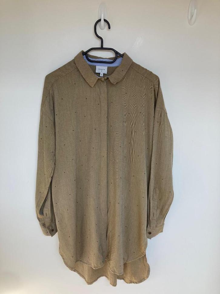 Dante6 Floryn Dot tuniek blouse bruin beige maat 2/S, Kleding | Dames, Blouses en Tunieken, Zo goed als nieuw, Maat 36 (S), Beige