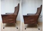 Montis Charly Flex fauteuil in bruin leer, Ophalen, Gebruikt, Minder dan 75 cm, Metaal