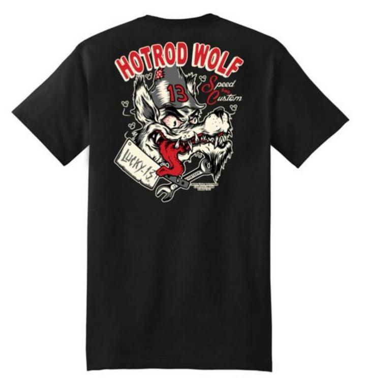 Lucky 13 Hotrod Wolf T-shirt - Maat S, biker, rocker, Kleding | Heren, T-shirts, Nieuw, Maat 46 (S) of kleiner, Zwart, Ophalen of Verzenden