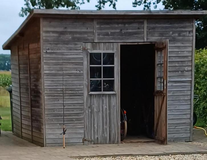 Houten tuinschuur met openslaande deuren, Tuin en Terras, Bergingen en Tuinkasten, Gebruikt, Overige typen, Hout, Ophalen of Verzenden
