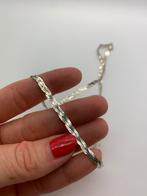 T506 Prachtige zilveren ketting gevlochten, Ophalen of Verzenden, X, Zilver, Zilver
