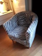 Zebra print fauteuil, Huis en Inrichting, Fauteuils, Ophalen of Verzenden, Zo goed als nieuw