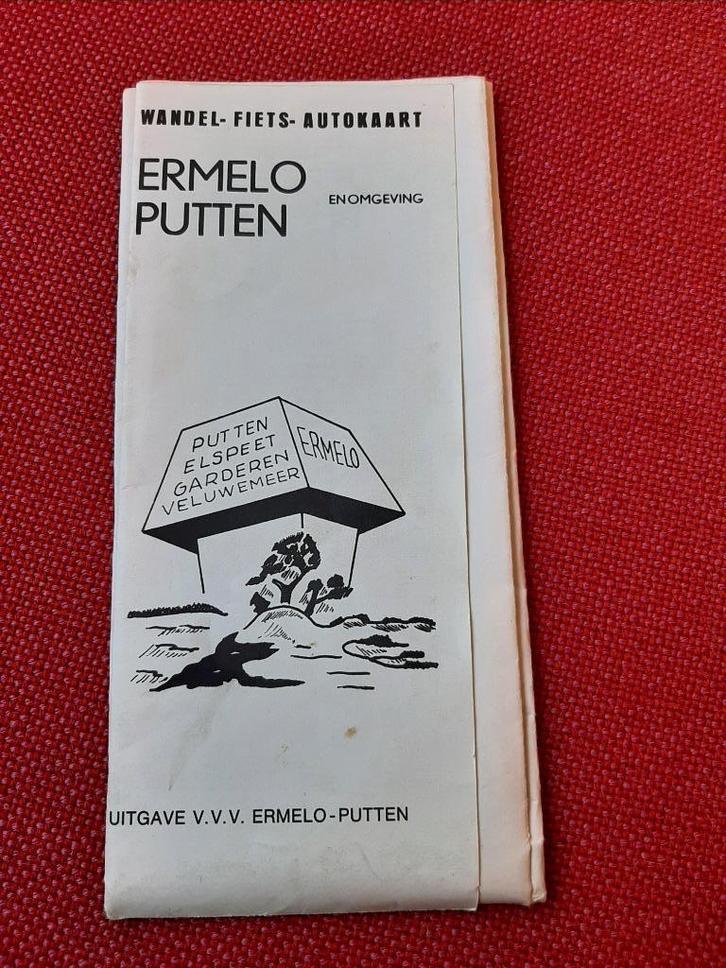 oude plattegrond Ermelo Putten en omgeving, 1971?, Boeken, Atlassen en Landkaarten, Gelezen, Landkaart, Nederland, 1800 tot 2000
