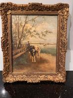 De melkbocht .. Koeien in landschap van A MAUVE, Antiek en Kunst, Ophalen of Verzenden