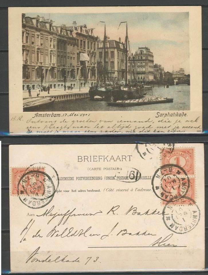 Amsterdam 1901 Paviljoen Vondelpark Ansichtkaart 965 jdu, Verzamelen, Ansichtkaarten | Nederland, Gelopen, Noord-Holland, Voor 1920