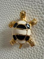 Q254/Vintage Vergulde-Emaille Schildpad Broche, Sieraden, Tassen en Uiterlijk, Broches, Overige materialen, Gebruikt, Verzenden