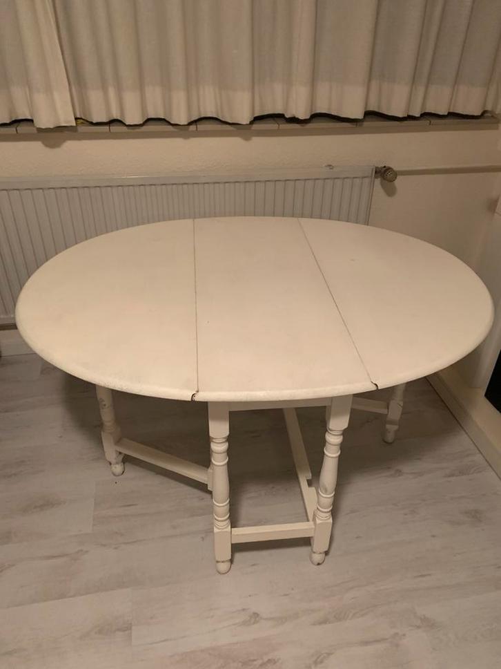 2 x Witgeschilderde hangoor klaptafel., Antiek en Kunst, Curiosa en Brocante, Ophalen