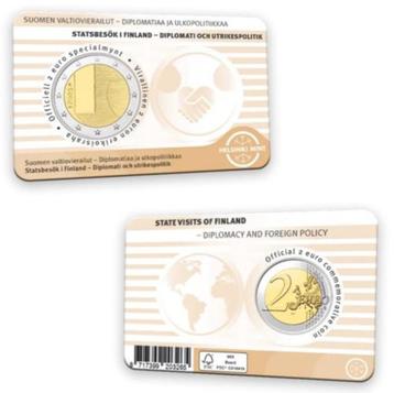 Finland 2 Euro 2025 Staatsbezoeken in coincard (Fins)  beschikbaar voor biedingen