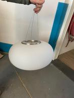 Mooie witte glazen hanglampen, Huis en Inrichting, Lampen | Hanglampen, Ophalen of Verzenden, Zo goed als nieuw, Minder dan 50 cm