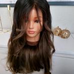 Raw hair lace wig 18 inch pruik echt haar donkerblond ombre, Ophalen of Verzenden, Zo goed als nieuw