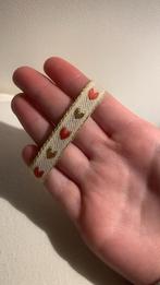 Schattige armband met hartjes, Sieraden, Tassen en Uiterlijk, Armbanden, Wit, Ophalen of Verzenden, Zo goed als nieuw, Elastiek