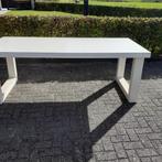 Witte tafel,eiken hout structuur zichtbaar Keijser & co., Huis en Inrichting, Eikenhout, 200 cm of meer, Zo goed als nieuw, Rechthoekig