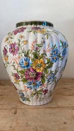 Vintage vaas met decor van bloemen, Ophalen of Verzenden