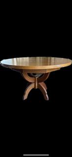 Ronde massief eikenhouten eettafel - 130 cm, Ophalen, Gebruikt, Vier personen, 100 tot 150 cm