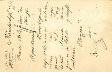 Jan Lels, Kinderdijk - 12.1915 - briefkaart beschikbaar voor biedingen