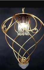 6) Goud vergulden Banci - lantaarn., Huis en Inrichting, Lampen | Hanglampen, Gebruikt, Vintage, Ophalen of Verzenden, Metaal