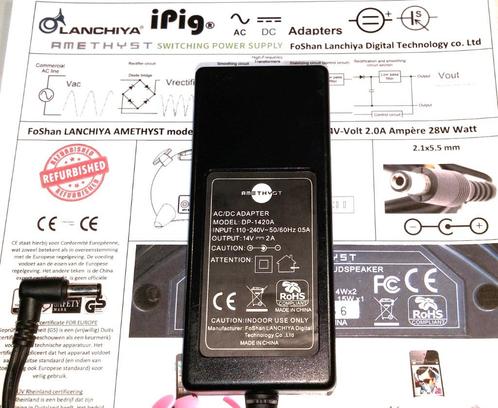 FoShan AMETHYST DP-1420A iPig iPup 14V 2.0A 28W Adapter iPod, Audio, Tv en Foto, Opladers, Refurbished, Ophalen of Verzenden