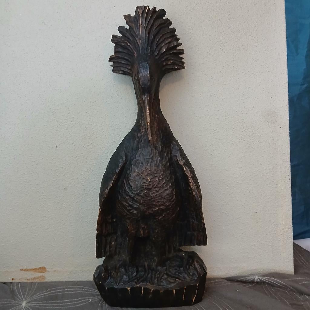 Houten beeld  vogel "Kagu" uit Nieuw Caledonië, Ophalen of Verzenden