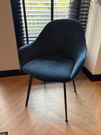 Goossens eetkamerstoelen (4) - Velvet blauw, Huis en Inrichting, Stoelen, Ophalen, Blauw, Zo goed als nieuw, Vier