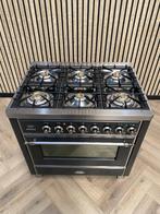 Luxe Boretti Majestic Gas 90cm + Multifunctionele Oven, Grill, Zo goed als nieuw, Gas, Vrijstaand
