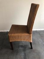 Rotan stoelen met houten poten 4x, Huis en Inrichting, Riet of Rotan, Vier, Gebruikt, Ophalen of Verzenden