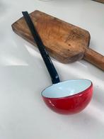 Oude Emaille Soeplepel Rood/Zwart, Ophalen of Verzenden