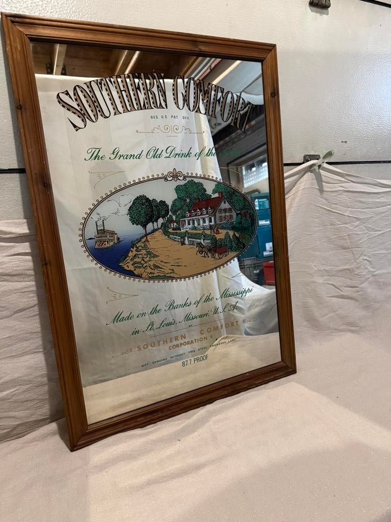 Southern Comfort reclamespiegel, Antiek en Kunst, Ophalen of Verzenden, Rechthoekig, Minder dan 50 cm