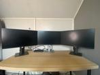 3 monitoren + dockingstation Dell, Ophalen, Gebruikt, IPS, Full HD
