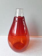 Retro Vaas - Oranje Glas, Oranje, Ophalen of Verzenden, Minder dan 50 cm, Glas