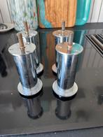 4 Metalen meubelpoten chroom zilver, 100 tot 250 mm, Gebruikt, Overige typen, Ophalen of Verzenden
