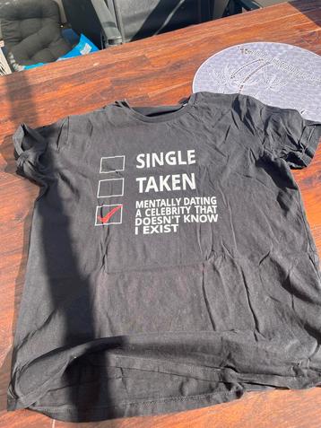 Zwart T-shirt met grappige print - Maat L beschikbaar voor biedingen