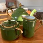 Groene theepot melkkan en suikerpot in goede staat, Antiek en Kunst, Ophalen