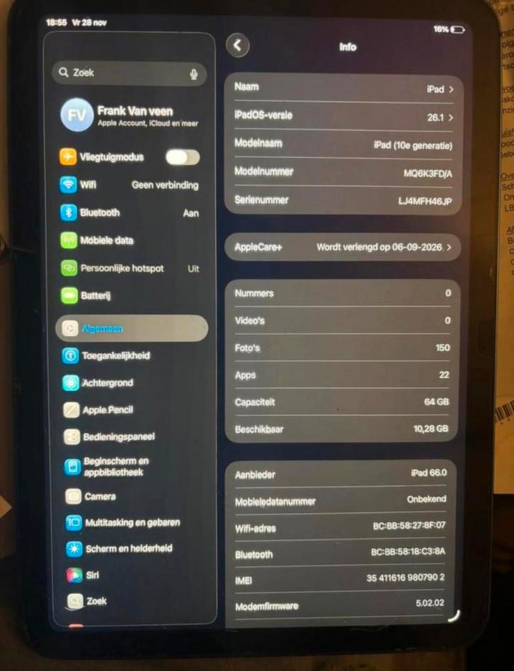 splinternieuwe IPAD 10the generation 10,9 inch, Computers en Software, Apple iPads, Nieuw, Apple iPad, Wi-Fi en Mobiel internet