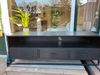 Tv meubel leenbakker zwart metaal, Huis en Inrichting, Kasten | Televisiemeubels, Ophalen, Gebruikt, 25 tot 50 cm, Minder dan 100 cm