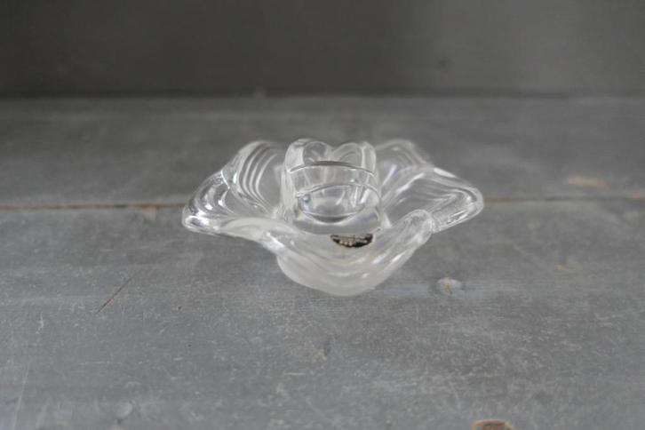 Vintage Rosenthal kandelaar roos kristal Johan van Loon, Antiek en Kunst, Antiek | Kandelaars, Kristal, Verzenden