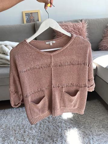 Roze gehaakte trui met korte mouwen van River Island beschikbaar voor biedingen