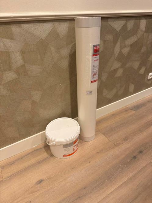 50m2 renovlies behang (200gram) + 10kg lijm, Huis en Inrichting, Stoffering | Behang, Wit, 50 tot 75 m², Ophalen