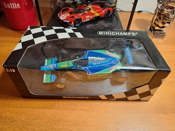 Minichamps Benetton B194 J. Herbert 1:18, Hobby en Vrije tijd, Modelauto's | 1:18, Zo goed als nieuw, Auto, MiniChamps, Ophalen of Verzenden