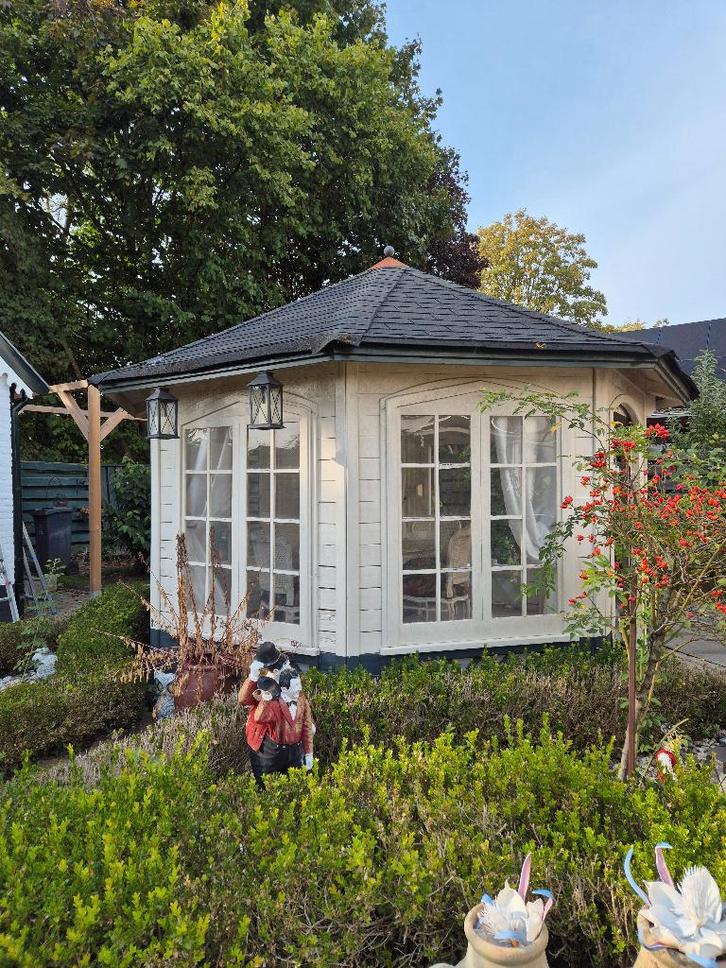 Tuinhuis, Tuin en Terras, Tuinhuizen, Gebruikt, Tuinhuis, Hout, 500 cm of meer, 200 tot 400 cm, 3 ramen of meer, Ophalen