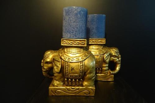 2 goudkleurige chinese olifanten, Antiek en Kunst, Antiek | Woonaccessoires, Ophalen of Verzenden