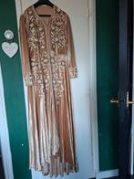 Handgemaakte Kaftan - Prachtige Beige Velvet, Maat 38/40 (M), Beige, Ophalen of Verzenden, Zo goed als nieuw