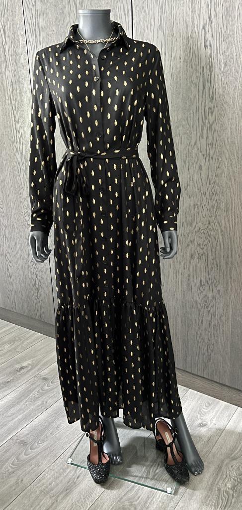 PIPPA'H - zwarte maxidress - 36 (S), Kleding | Dames, Jurken, Zo goed als nieuw, Maat 36 (S), Zwart, Onder de knie, Verzenden